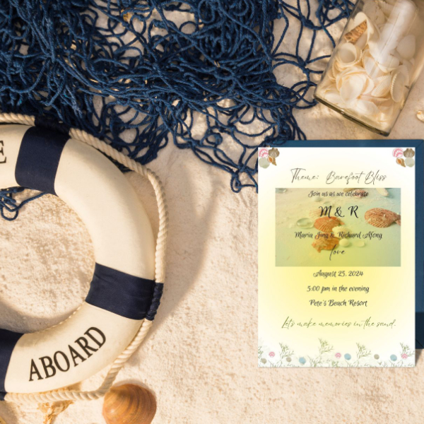 BAREFOOT BLISS WEDDING INVITATION Thumbnail